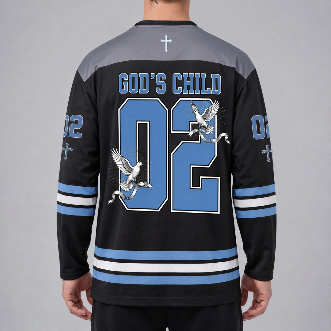 Christianartworkshop God's Child 02 Grace Dove Maglia da hockey a maniche lunghe - image 6