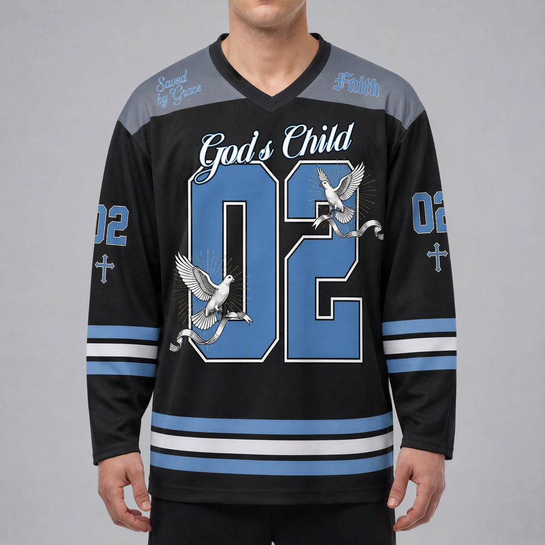Christianartworkshop God's Child 02 Grace Dove Maglia da hockey a maniche lunghe - image 3