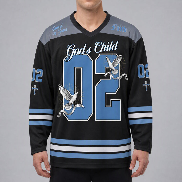 Christianartworkshop God's Child 02 Grace Dove Maglia da hockey a maniche lunghe - image 3