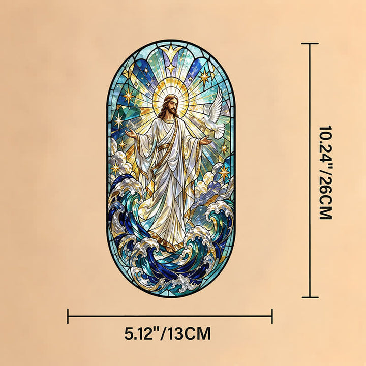 Christianartworkshop - Acchiappasole decorativo in vetro con Gesù Sacro da appendere: portatore di quieta devozione - Gesù - image 7