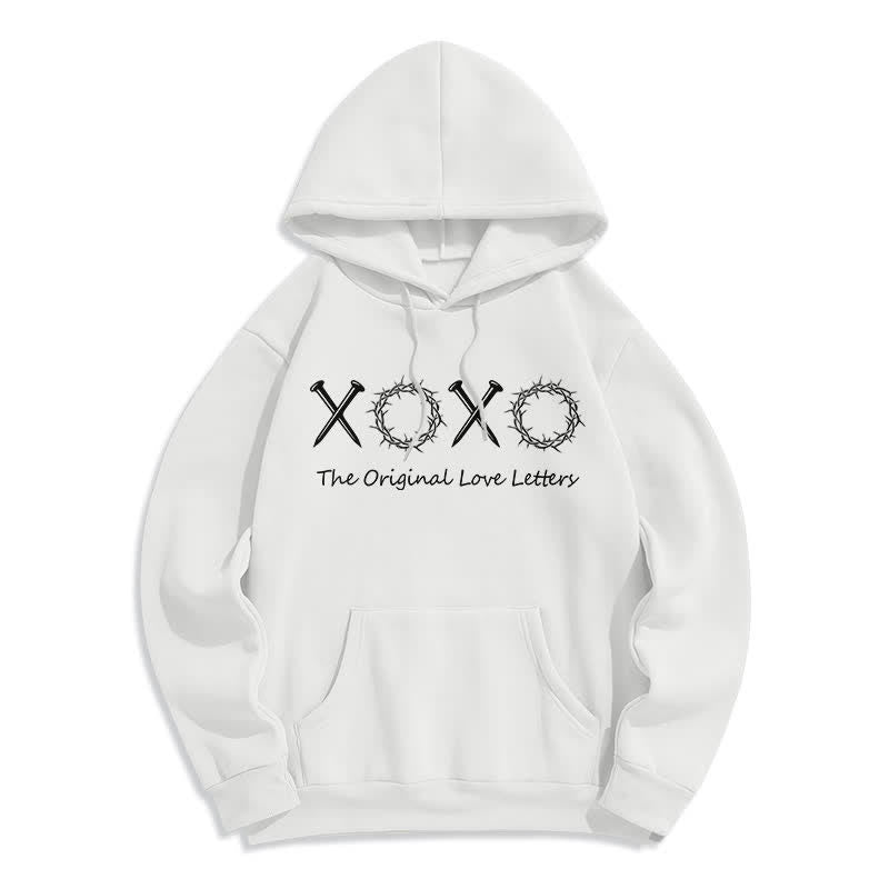 Christianartworkshop Felpa con cappuccio foderata in pile con scritta "XOXO Love Letters" - Bianco - 2XL - image 1