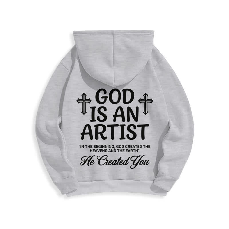Christianartworkshop Dio è un artista - Felpa con cappuccio nera stile streetwear - image 19