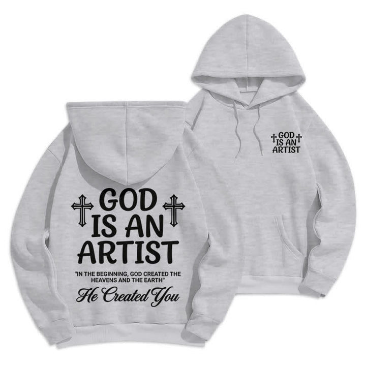 Christianartworkshop Dio è un artista - Felpa con cappuccio nera stile streetwear - Grigio - 2XL - image 18
