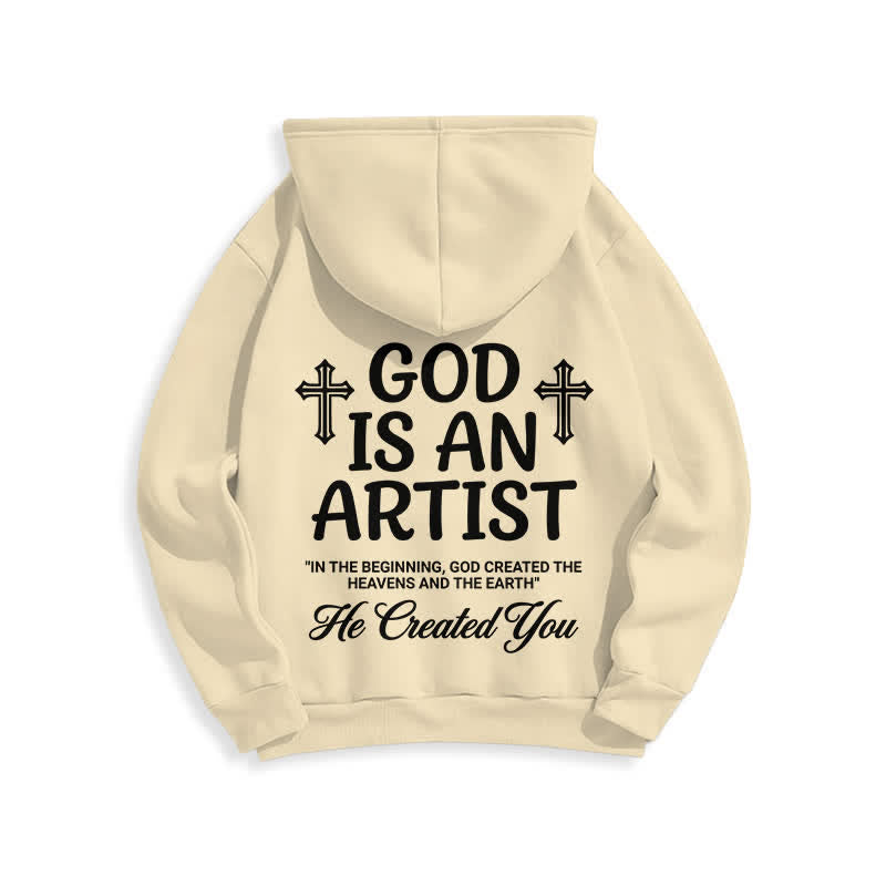 Christianartworkshop Dio è un artista - Felpa con cappuccio nera stile streetwear - image 13