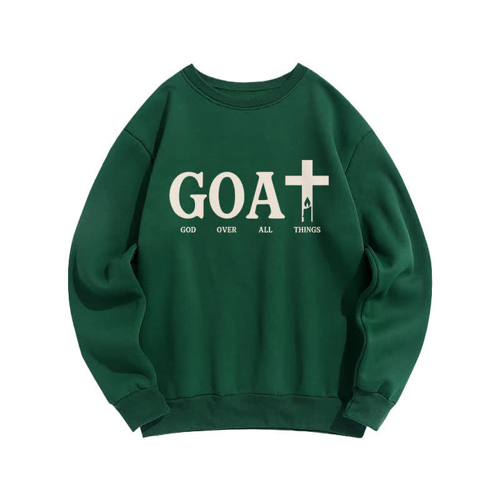 Christianartworkshop Felpa girocollo GOAT God Over All Things - Verde - 2XL - image 5