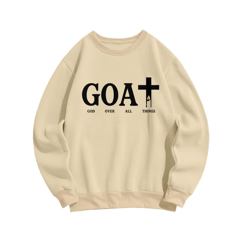 Christianartworkshop Felpa girocollo GOAT God Over All Things - Albicocca - 2XL - image 1