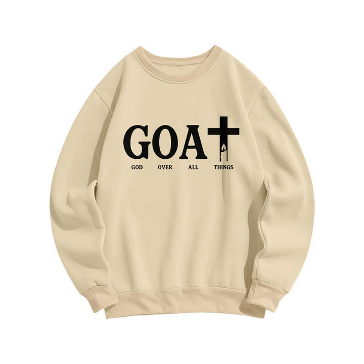 Christianartworkshop Felpa girocollo GOAT God Over All Things - Albicocca - 2XL - image 1