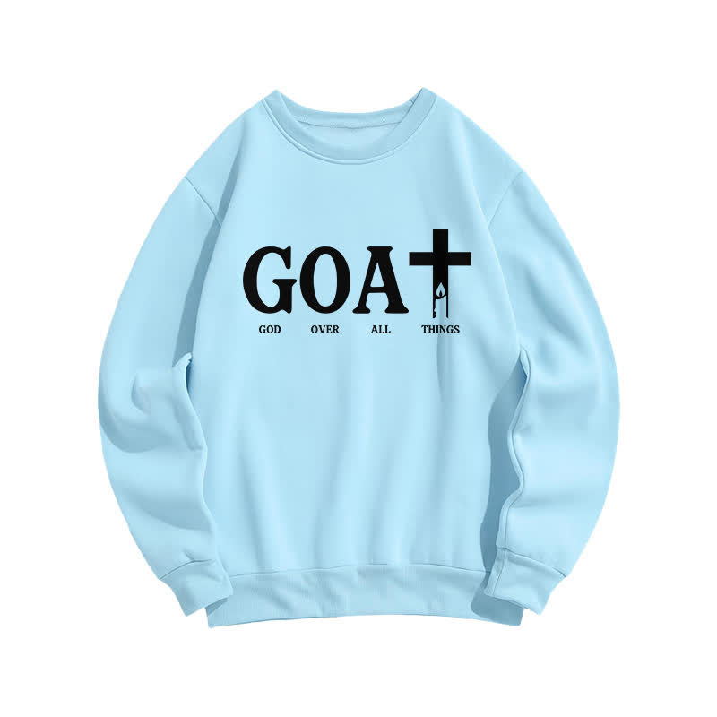 Christianartworkshop Felpa girocollo GOAT God Over All Things - Blu - 2XL - image 3