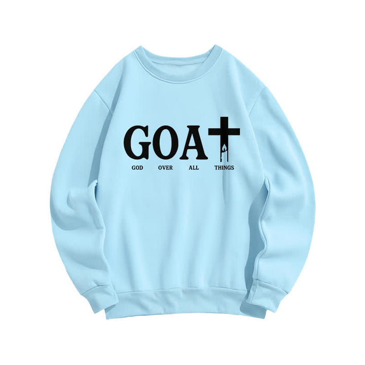 Christianartworkshop Felpa girocollo GOAT God Over All Things - Blu - 2XL - image 3