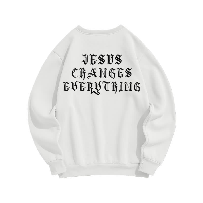 Christianartworkshop Felpa con stampa gotica sul retro "Jesus Changes Everything" - image 4