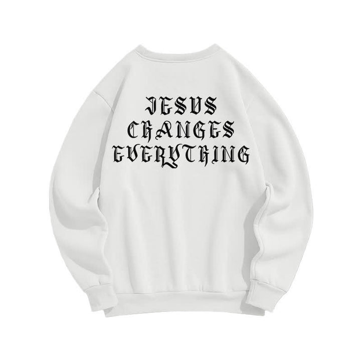 Christianartworkshop Felpa con stampa gotica sul retro "Jesus Changes Everything" - image 4