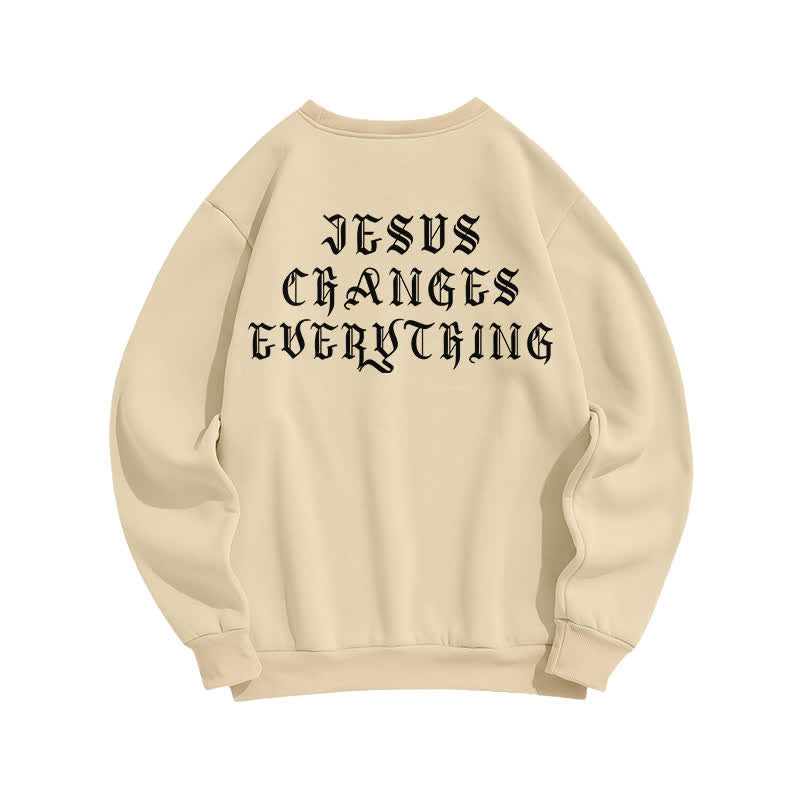 Christianartworkshop Felpa con stampa gotica sul retro "Jesus Changes Everything" - image 10