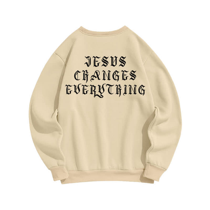 Christianartworkshop Felpa con stampa gotica sul retro "Jesus Changes Everything" - image 10