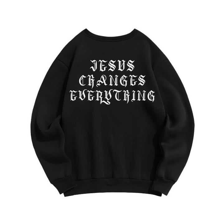 Christianartworkshop Felpa con stampa gotica sul retro "Jesus Changes Everything" - image 7