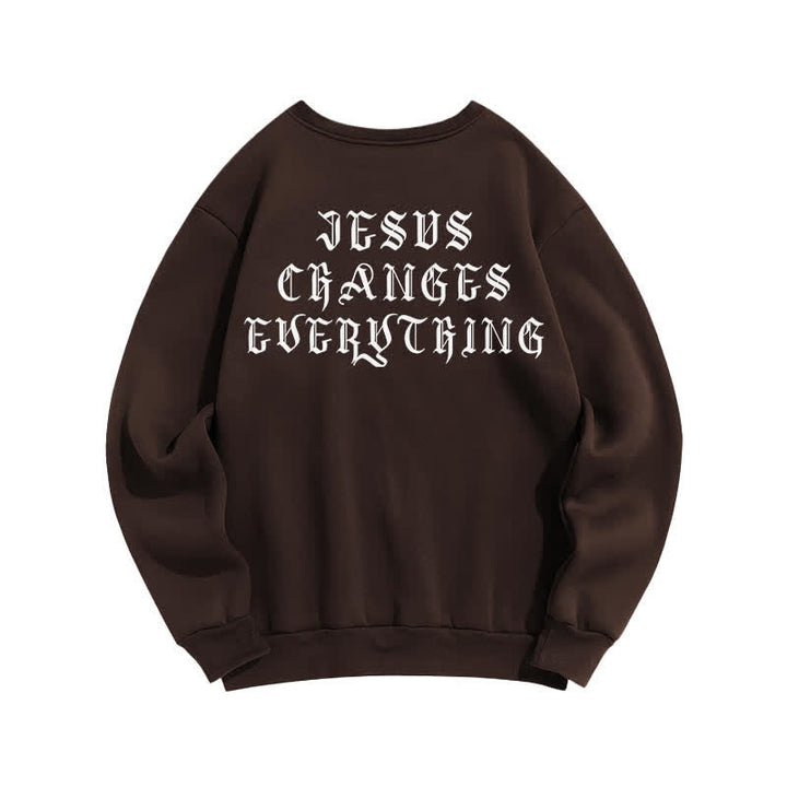 Christianartworkshop Felpa con stampa gotica sul retro "Jesus Changes Everything" - image 16