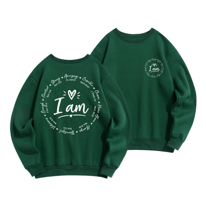 Christianartworkshop Felpa in pile con stampa a cerchio sul retro "I Am Heart" - Verde - 2XL - image 15