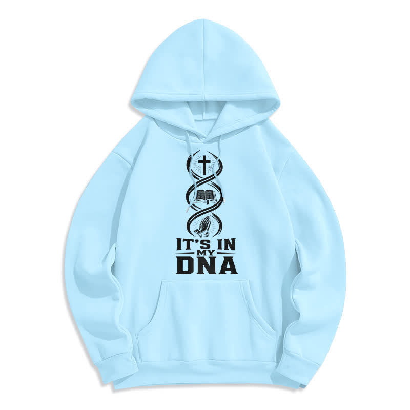 Christianartworkshop Felpa con cappuccio "It's In My DNA Faith" - Blu - 2XL - image 3