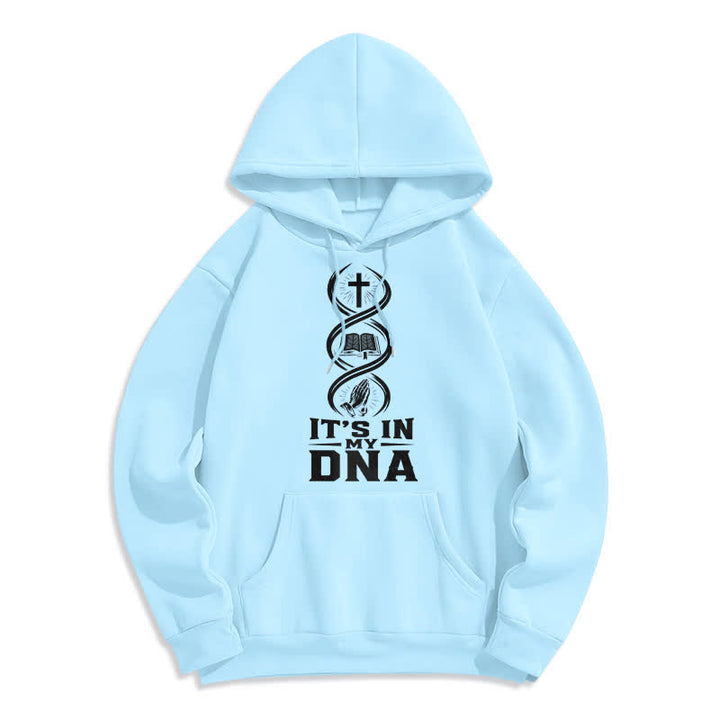 Christianartworkshop Felpa con cappuccio "It's In My DNA Faith" - Blu - 2XL - image 3