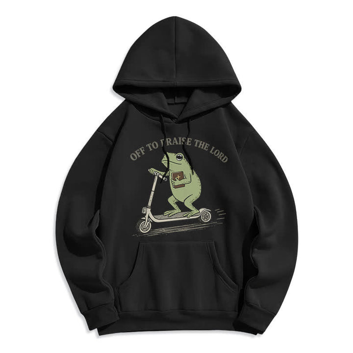 Christianartworkshop Felpa oversize blu rana "Off To Praise The Lord" - Nero - 2XL - image 1