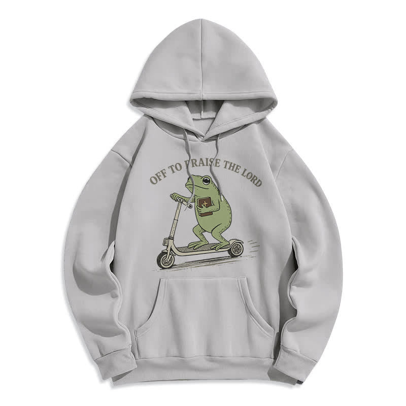 Christianartworkshop Felpa oversize blu rana "Off To Praise The Lord" - Grigio - 2XL - image 5