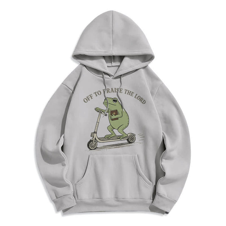 Christianartworkshop Felpa oversize blu rana "Off To Praise The Lord" - Grigio - 2XL - image 5
