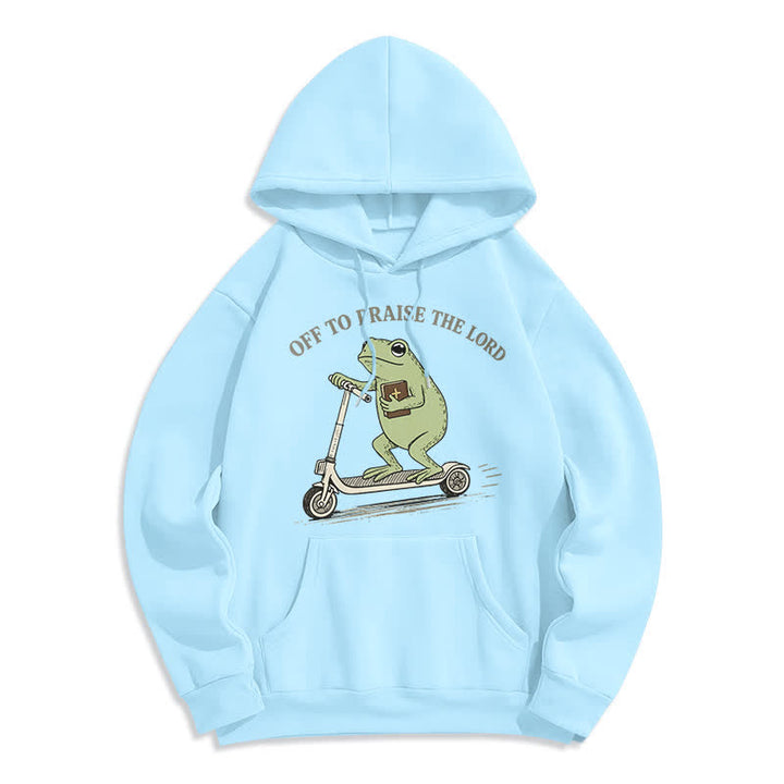 Christianartworkshop Felpa oversize blu rana "Off To Praise The Lord" - Blu - 2XL - image 0