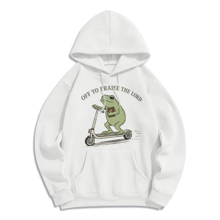 Christianartworkshop Felpa oversize blu rana "Off To Praise The Lord" - Bianco - 2XL - image 2