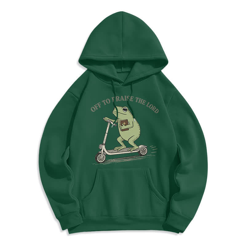 Christianartworkshop Felpa oversize blu rana "Off To Praise The Lord" - Verde - 2XL - image 4