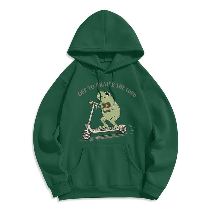 Christianartworkshop Felpa oversize blu rana "Off To Praise The Lord" - Verde - 2XL - image 4