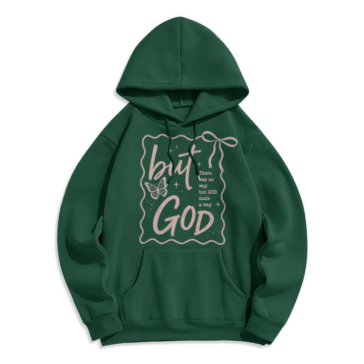 Christianartworkshop Felpa con cappuccio oversize in pile But God Butterfly - Verde - 2XL - image 4
