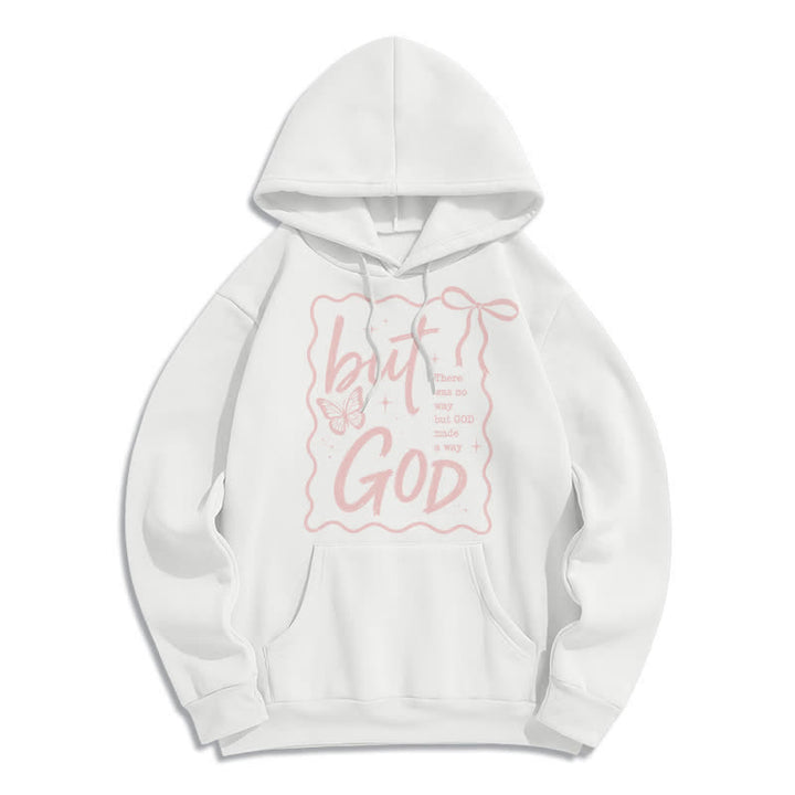 Christianartworkshop Felpa con cappuccio oversize in pile But God Butterfly - Bianco - 2XL - image 2