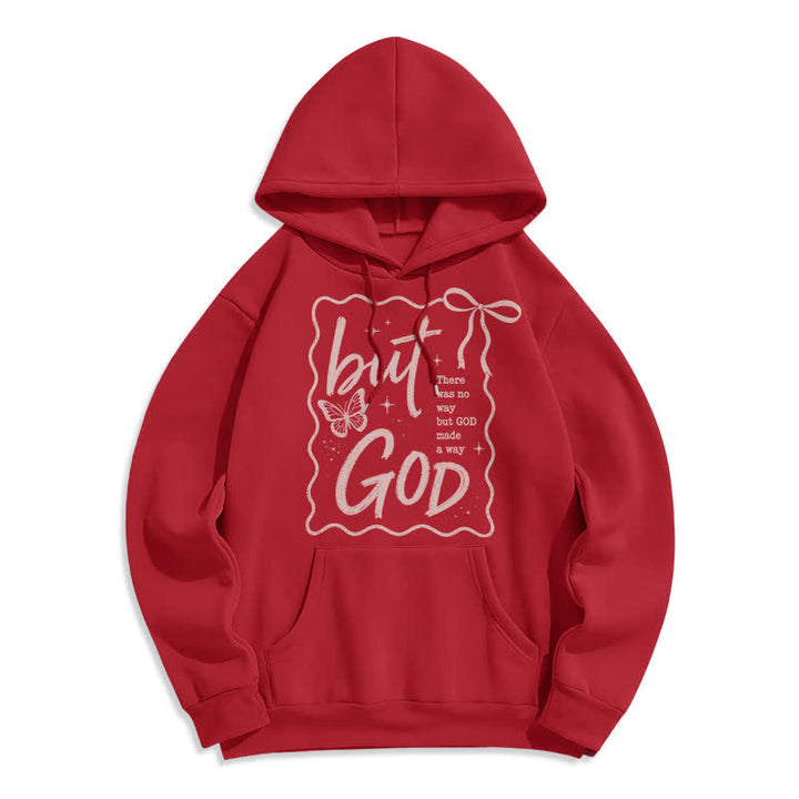 Christianartworkshop Felpa con cappuccio oversize in pile But God Butterfly - Rosso - 2XL - image 6