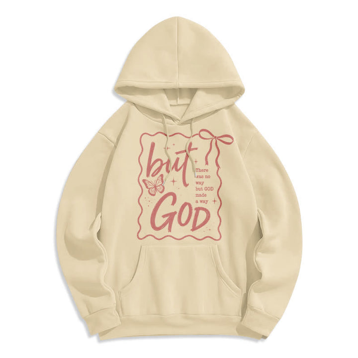 Christianartworkshop Felpa con cappuccio oversize in pile But God Butterfly - Albicocca - 2XL - image 3