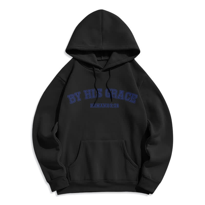 Christianartworkshop Per grazia di Dio Romani 8:24 Felpa con cappuccio oversize - Nero - 2XL - image 3