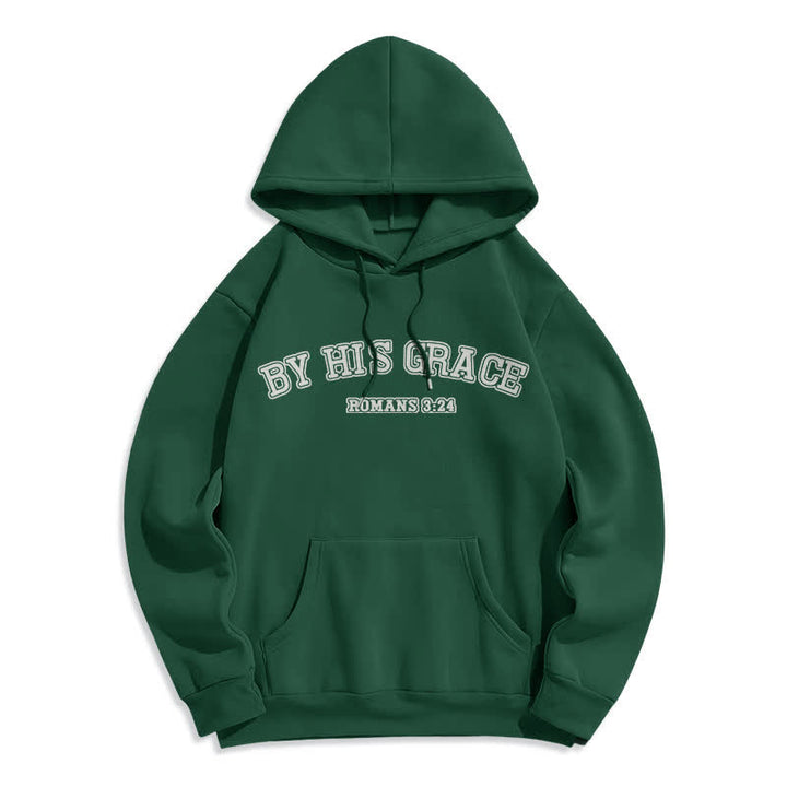 Christianartworkshop Per grazia di Dio Romani 8:24 Felpa con cappuccio oversize - Verde - 2XL - image 6