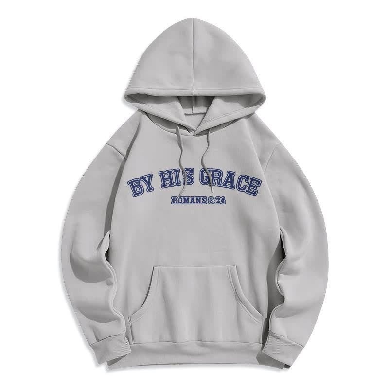 Christianartworkshop Per grazia di Dio Romani 8:24 Felpa con cappuccio oversize - Grigio - 2XL - image 4