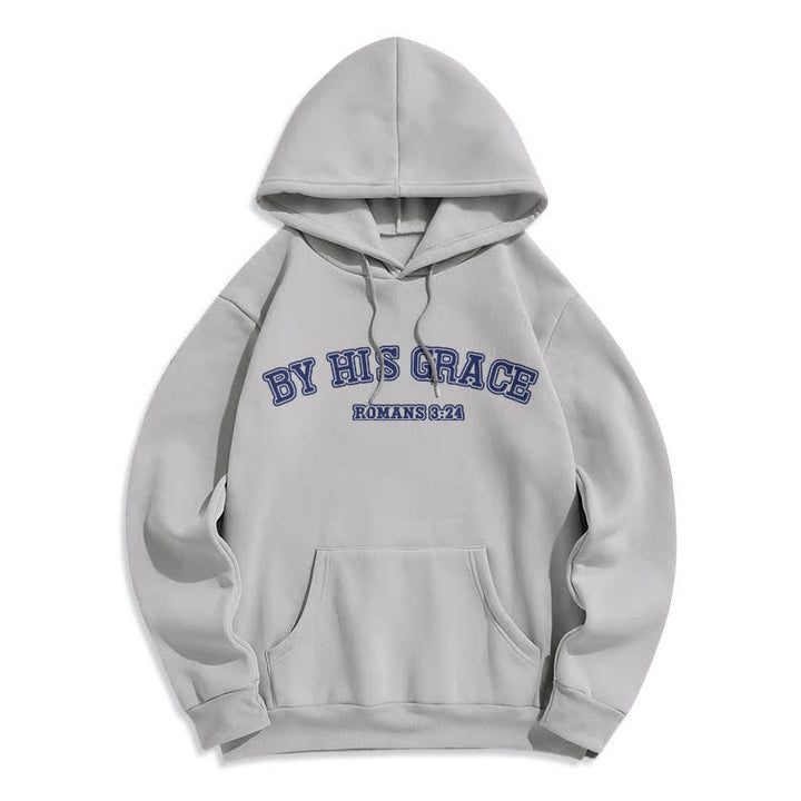 Christianartworkshop Per grazia di Dio Romani 8:24 Felpa con cappuccio oversize - Grigio - 2XL - image 4