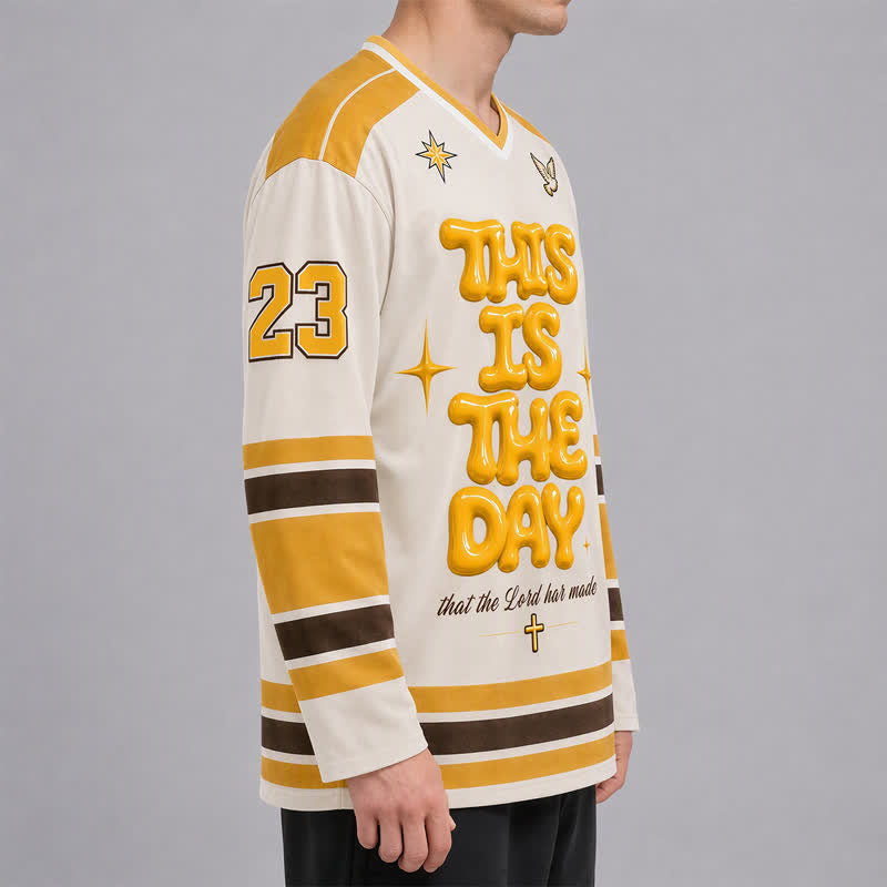 Christianartworkshop Maglia da hockey This Is The Day Puff Print - image 5