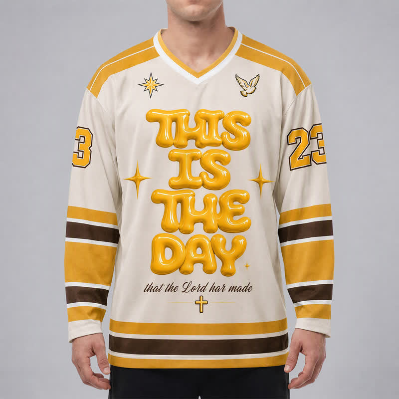 Christianartworkshop Maglia da hockey This Is The Day Puff Print - image 3