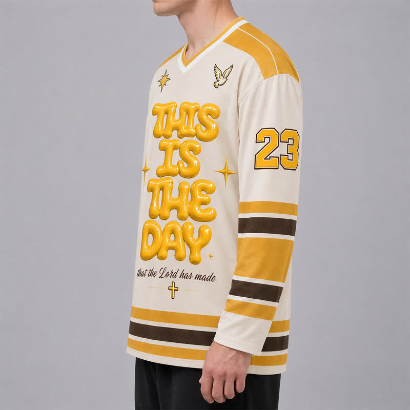 Christianartworkshop Maglia da hockey This Is The Day Puff Print - image 6