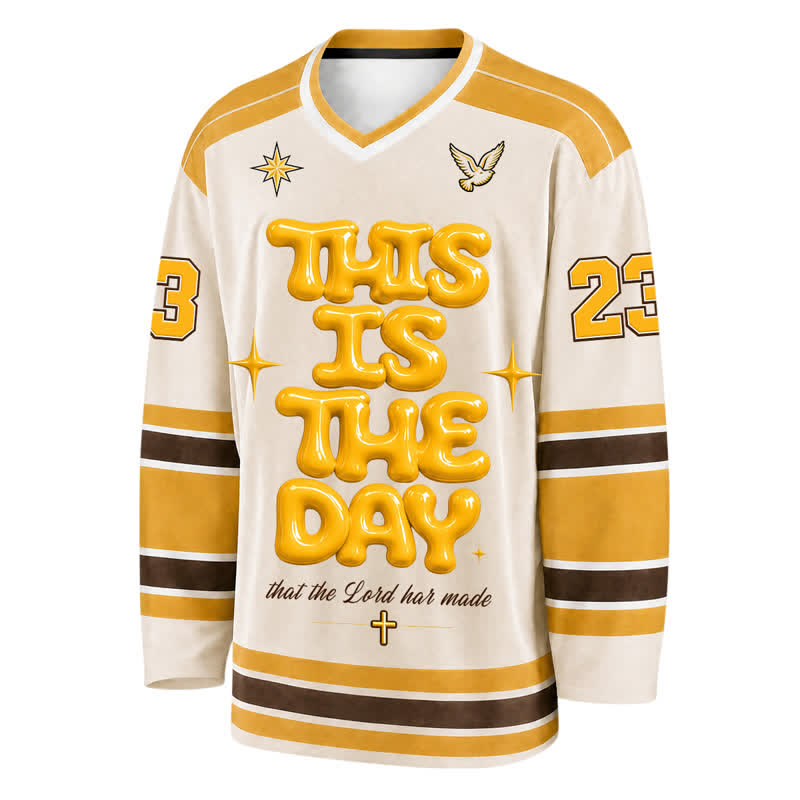 Christianartworkshop Maglia da hockey This Is The Day Puff Print - image 1