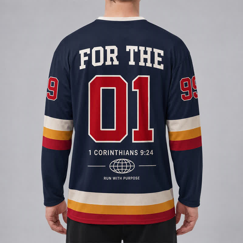 Christianartworkshop Maglia da hockey a maniche lunghe blu navy Jesus Leaves 99 - image 4