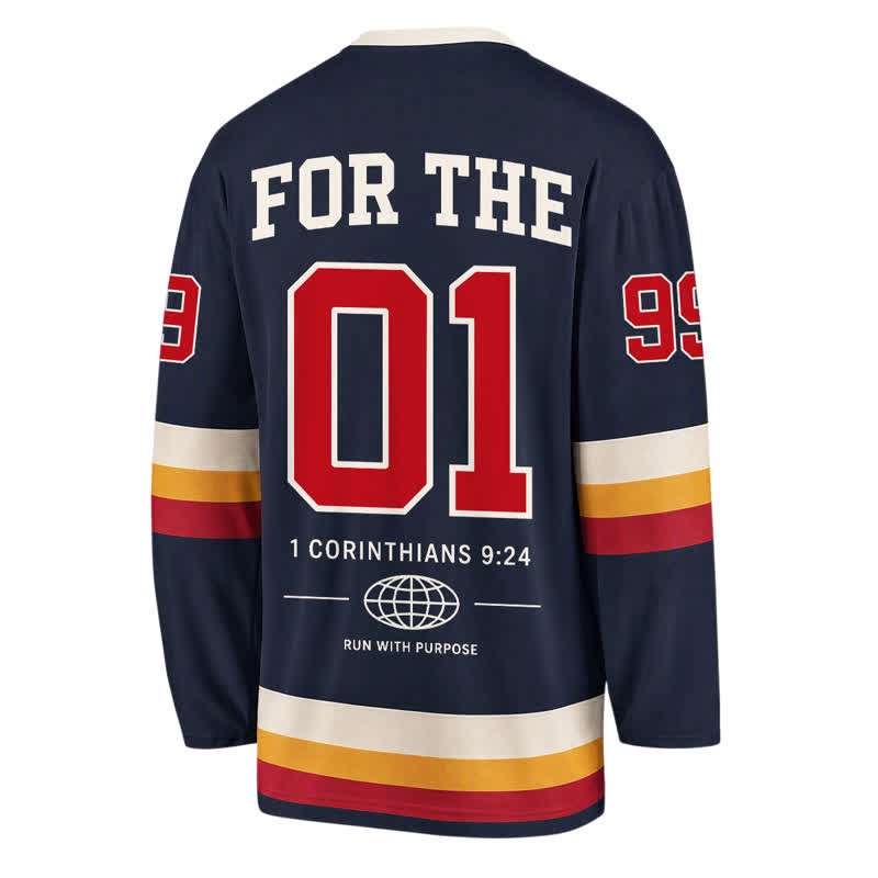 Christianartworkshop Maglia da hockey a maniche lunghe blu navy Jesus Leaves 99 - image 2