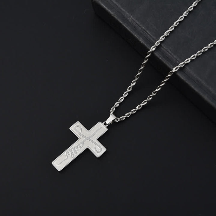 Christianartworkshop Collana con croce Faith liscia e lucida: simbolo di dolce e duratura grazia - Argento - Catena a corda - image 6