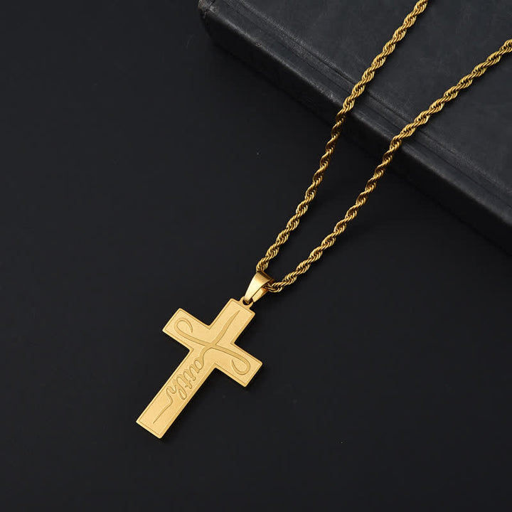 Christianartworkshop Collana con croce Faith liscia e lucida: simbolo di dolce e duratura grazia - D'oro - Catena a corda - image 7