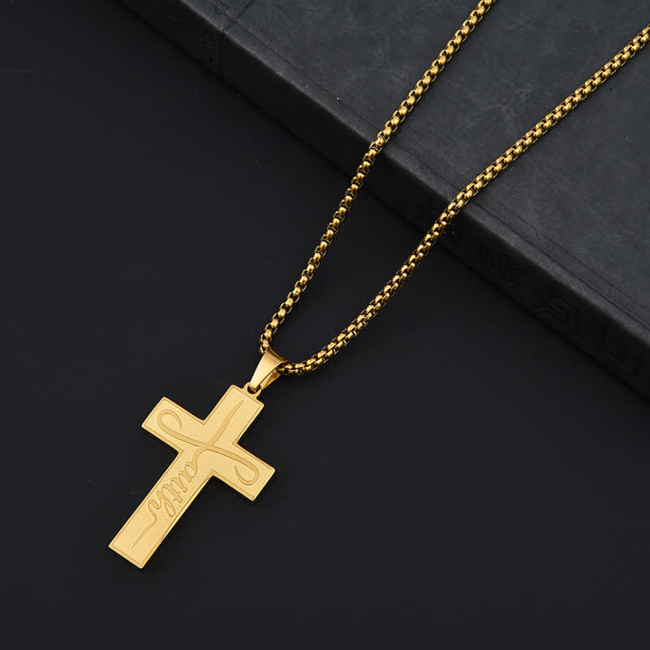 Christianartworkshop Collana con croce Faith liscia e lucida: simbolo di dolce e duratura grazia - D'oro - Catena a scatola - image 4