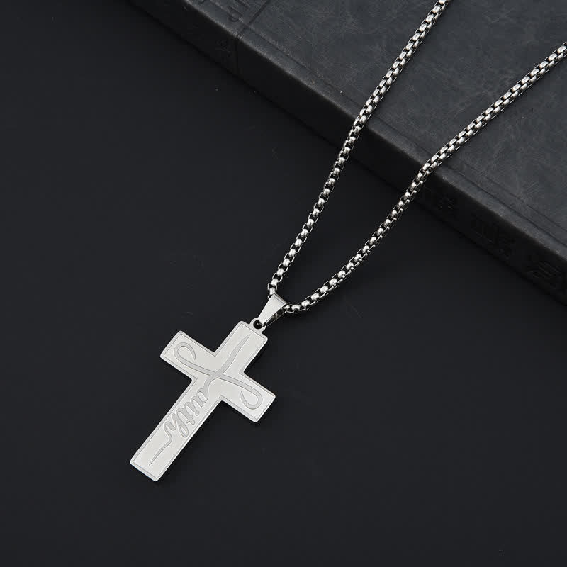 Christianartworkshop Collana con croce Faith liscia e lucida: simbolo di dolce e duratura grazia - Argento - Catena a scatola - image 3