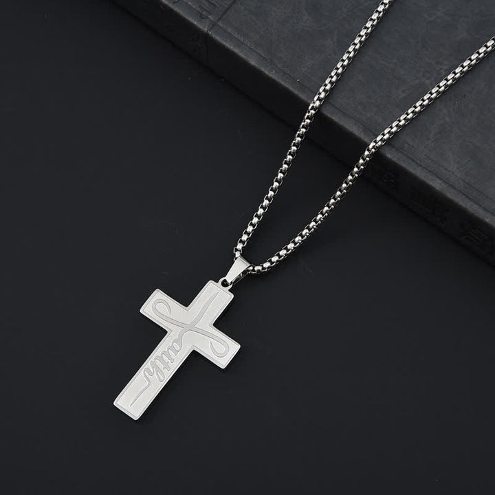 Christianartworkshop Collana con croce Faith liscia e lucida: simbolo di dolce e duratura grazia - Argento - Catena a scatola - image 3