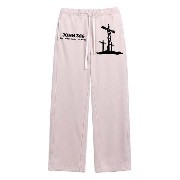 Christianartworkshop Giovanni 3:16 Silhouette Croce Blush Washed Sweatpants - Albicocca - 2XL - image 0