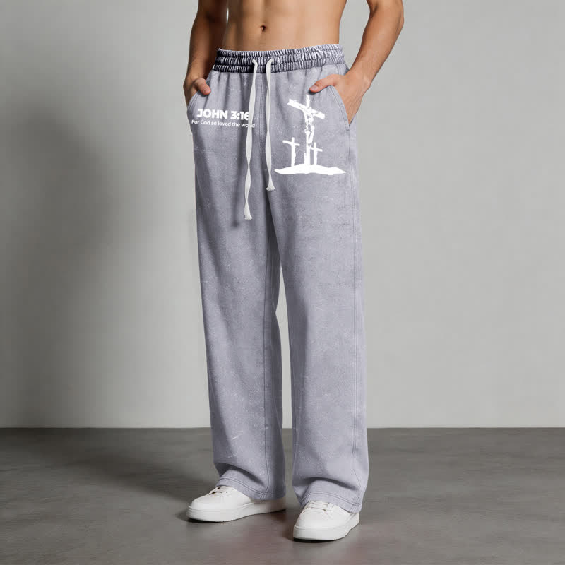 Christianartworkshop Giovanni 3:16 Silhouette Croce Blush Washed Sweatpants - image 20